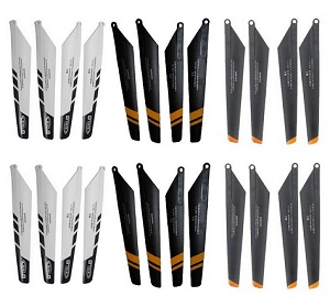 Double Horse 9053 DH 9053 RC helicopter spare parts todayrc toys listing main blades 6 sets (Upgrade To White + Black-Orange + Black-Yellow)