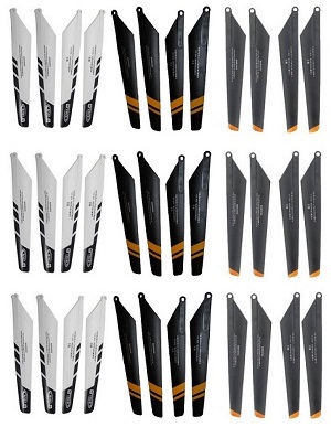 Sky King HCW 8500 8501 RC helicopter spare parts todayrc toys listing main blades 9 sets (Upgrade To White + Black-Orange + Black-Yellow)