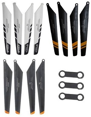 Double Horse 9118 DH 9118 RC helicopter spare parts todayrc toys listing main blades 3 sets (Upgrade To White + Black-Orange + Black-Yellow) + 3*connect buckle