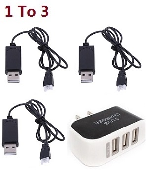 Hubsan X4 H107L 3 USB charger adapter and 3*USB charger wire set