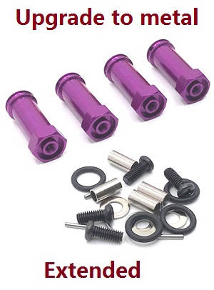 Wltoys 104002 RC Car spare parts 30mm extension 12mm hexagonal hub drive adapter combination coupler (Metal) Purple - Click Image to Close