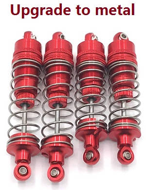 Wltoys 104002 RC Car spare parts front and rear shock absorber (Metal) Red - Click Image to Close