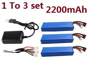 Wltoys 104072 RC Car spare parts 1 to 3 USB set + 3*7.4V 2200mAh battery set