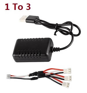 Wltoys 104002 RC Car spare parts USB charger wire with 1 to 3 wire - Click Image to Close