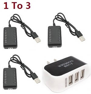 Wltoys 104002 RC Car spare parts 1 to 3 charger adaper with 3*USB wire set