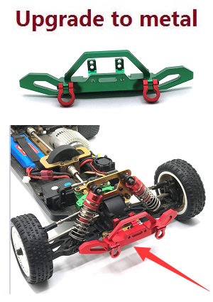 Wltoys XK 104001 RC Car spare parts front bumper module upgrade to metal Green