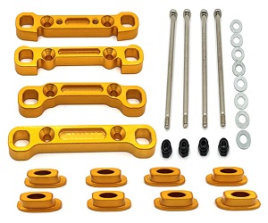 Wltoys XK 104002 RC Car spare parts swing arm reinforcement and shaft cap and fixed screws nuts kit Gold