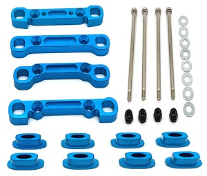Wltoys XK 104002 RC Car spare parts swing arm reinforcement and shaft cap and fixed screws nuts kit Blue