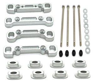 Wltoys XK 104002 RC Car spare parts swing arm reinforcement and shaft cap and fixed screws nuts kit Silver