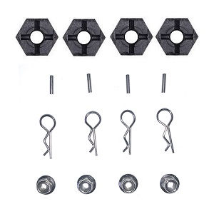 Wltoys XK 104009 RC Car spare parts todayrc toys listing hexagon adapter + fixed small metal bar + M4 nuts + R shape car shell hold set