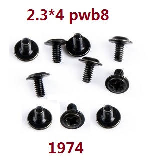 Wltoys XK 104019 RC Car spare parts screws set 2.3*4 PWB8 1974 - Click Image to Close