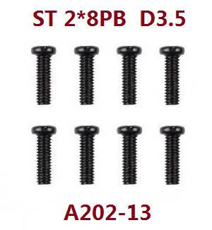 Wltoys XK 104009 RC Car spare parts todayrc toys listing screws set ST2*8PB D3.5 A202-13 - Click Image to Close
