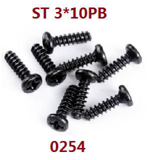 Wltoys XK 104019 RC Car spare parts screws set ST 3*10 PB 0254 - Click Image to Close