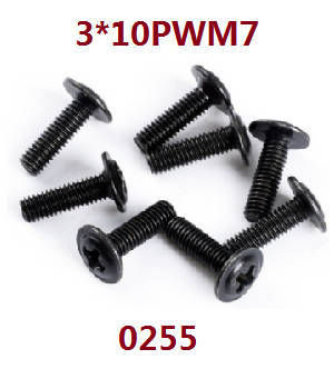 Wltoys XK 104019 RC Car spare parts screws set 3*10 PWM7 0255 - Click Image to Close