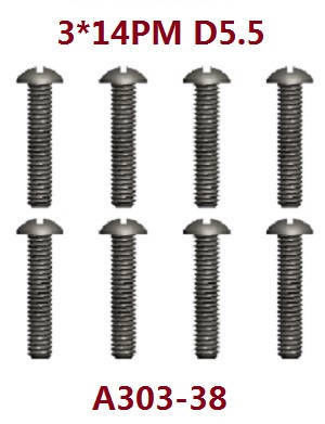 Wltoys XK 104009 RC Car spare parts todayrc toys listing screws set 3*14PM D5.5 A303-38 - Click Image to Close