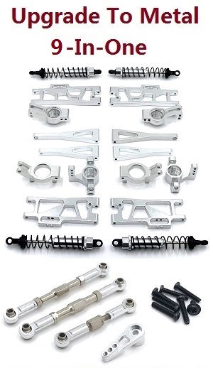 Wltoys XK 104009 RC Car spare parts todayrc toys listing 9-In-one upgrade to metal parts kit (Siver)
