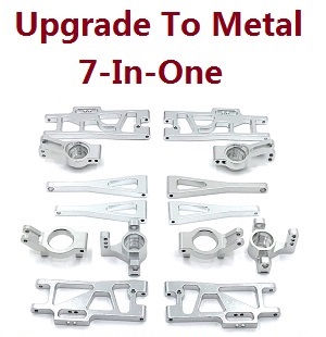 Wltoys XK 104019 RC Car spare parts 7-In-one upgrade to metal parts kit (Silver)