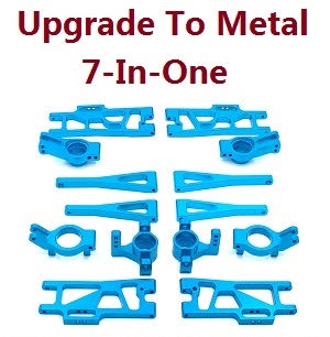 Wltoys XK 104019 RC Car spare parts 7-In-one upgrade to metal parts kit (Blue)