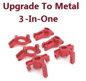 Wltoys XK 104009 RC Car spare parts todayrc toys listing 3-In-one upgrade to metal parts kit (Red)