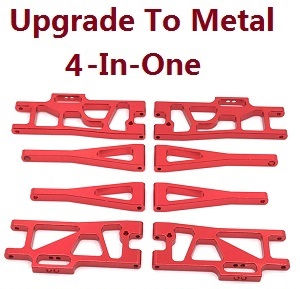 Wltoys XK 104009 RC Car spare parts todayrc toys listing 4-In-one upgrade to metal parts kit (Red)
