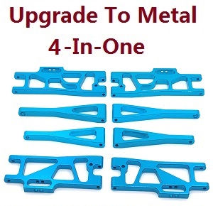 Wltoys XK 104009 RC Car spare parts todayrc toys listing 4-In-one upgrade to metal parts kit (Blue)