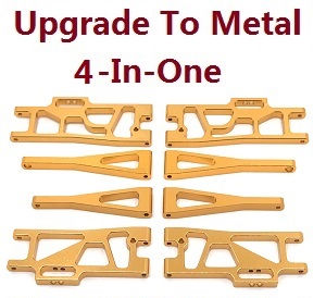 Wltoys XK 104009 RC Car spare parts todayrc toys listing 4-In-one upgrade to metal parts kit (Gold)