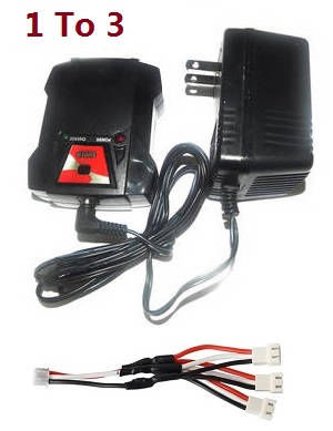 Wltoys XK 104019 RC Car spare parts balance charger box + charger + 1 to 3 charger wire - Click Image to Close