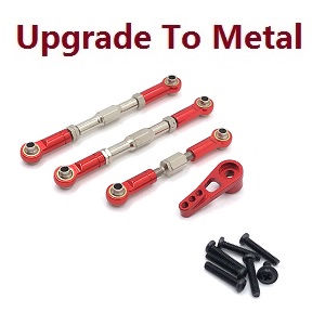 Wltoys XK 104019 RC Car spare parts connect rod set and servo arm upgrade to metal (Red) - Click Image to Close