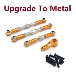 Wltoys XK 104009 RC Car spare parts todayrc toys listing connect rod set and servo arm upgrade to metal (Gold) - Click Image to Close