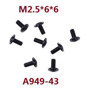 Wltoys XK 104019 RC Car spare parts screws set M2.5*6*6 A949-43