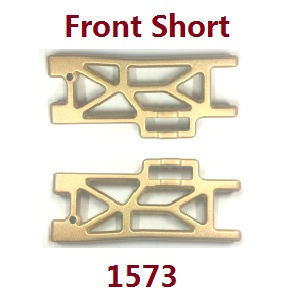 Wltoys XK 104019 RC Car spare parts bigfoot front lower arm assembly 1573 Gold metal - Click Image to Close