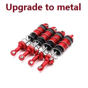 Wltoys 104072 RC Car spare parts front and rear shock absorber (Metal) Red - Click Image to Close