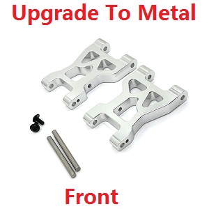 Wltoys 104072 RC Car spare parts front swing arm upgrade to metal Silver - Click Image to Close