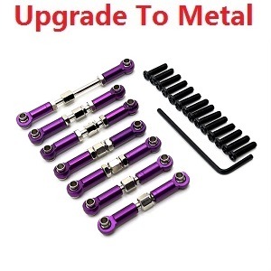 Wltoys 104072 RC Car spare parts connect buckle set upgrade to metal Purple - Click Image to Close