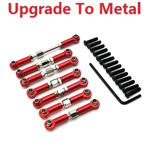 Wltoys 104072 RC Car spare parts connect buckle set upgrade to metal Red - Click Image to Close
