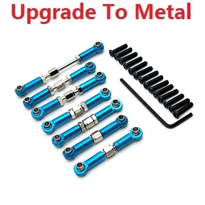 Wltoys 104072 RC Car spare parts connect buckle set upgrade to metal Blue - Click Image to Close