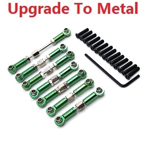 Wltoys 104072 RC Car spare parts connect buckle set upgrade to metal Green - Click Image to Close