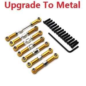 Wltoys 104072 RC Car spare parts connect buckle set upgrade to metal Gold - Click Image to Close