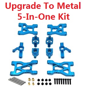 Wltoys 104072 RC Car spare parts upgrade to metal parts 5-In-One kit Blue - Click Image to Close