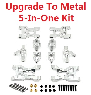 Wltoys 104072 RC Car spare parts upgrade to metal parts 5-In-One kit Silver
