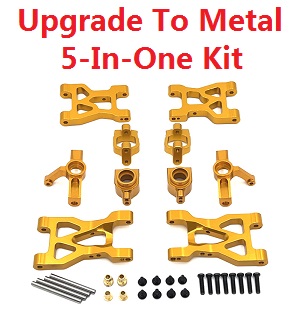 Wltoys 104072 RC Car spare parts upgrade to metal parts 5-In-One kit Gold