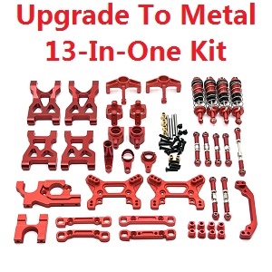 Wltoys 104072 RC Car spare parts upgrade to metal parts 13-In-One kit Red