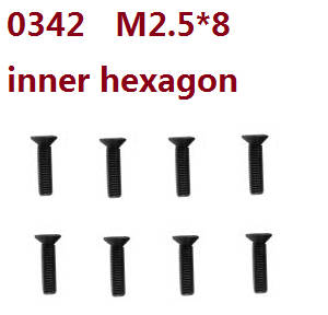 Wltoys 10428-2 RC Car spare parts todayrc toys listing flat head inner hexagon screws M2.5*8 0342 8pcs - Click Image to Close