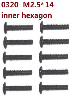 Wltoys 10428-C RC Car spare parts todayrc toys listing pan head inner hexagon screws M2.5*14 10pcs 0320