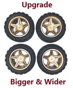 Wltoys 10428-B RC Car spare parts todayrc toys listing upgrade tires 4pcs (Gold)