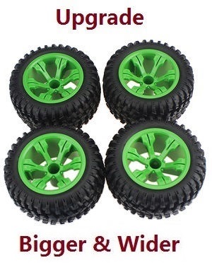 Wltoys 10428-B RC Car spare parts todayrc toys listing upgrade tires 4pcs (Green)