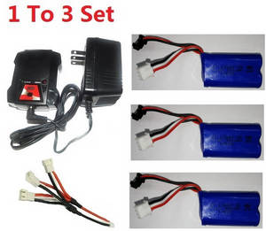 Wltoys 10428-D 10428-E RC Car spare parts todayrc toys listing 1 to 3 charger box set + 3*7.4V 380mAh battery set
