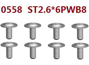Wltoys 10428-D 10428-E RC Car spare parts todayrc toys listing screws 8pcs 0558 st2.6*6pwb8