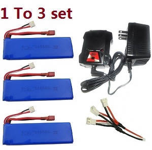 Wltoys 10428-C RC Car spare parts todayrc toys listing 1 to 3 charger set + 3*7.4V 2200mAh battery set - Click Image to Close