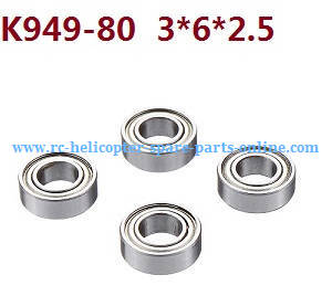 Wltoys 10428-A2 RC Car spare parts todayrc toys listing rolling bearing K949-80 3*6*2.5 4pcs - Click Image to Close